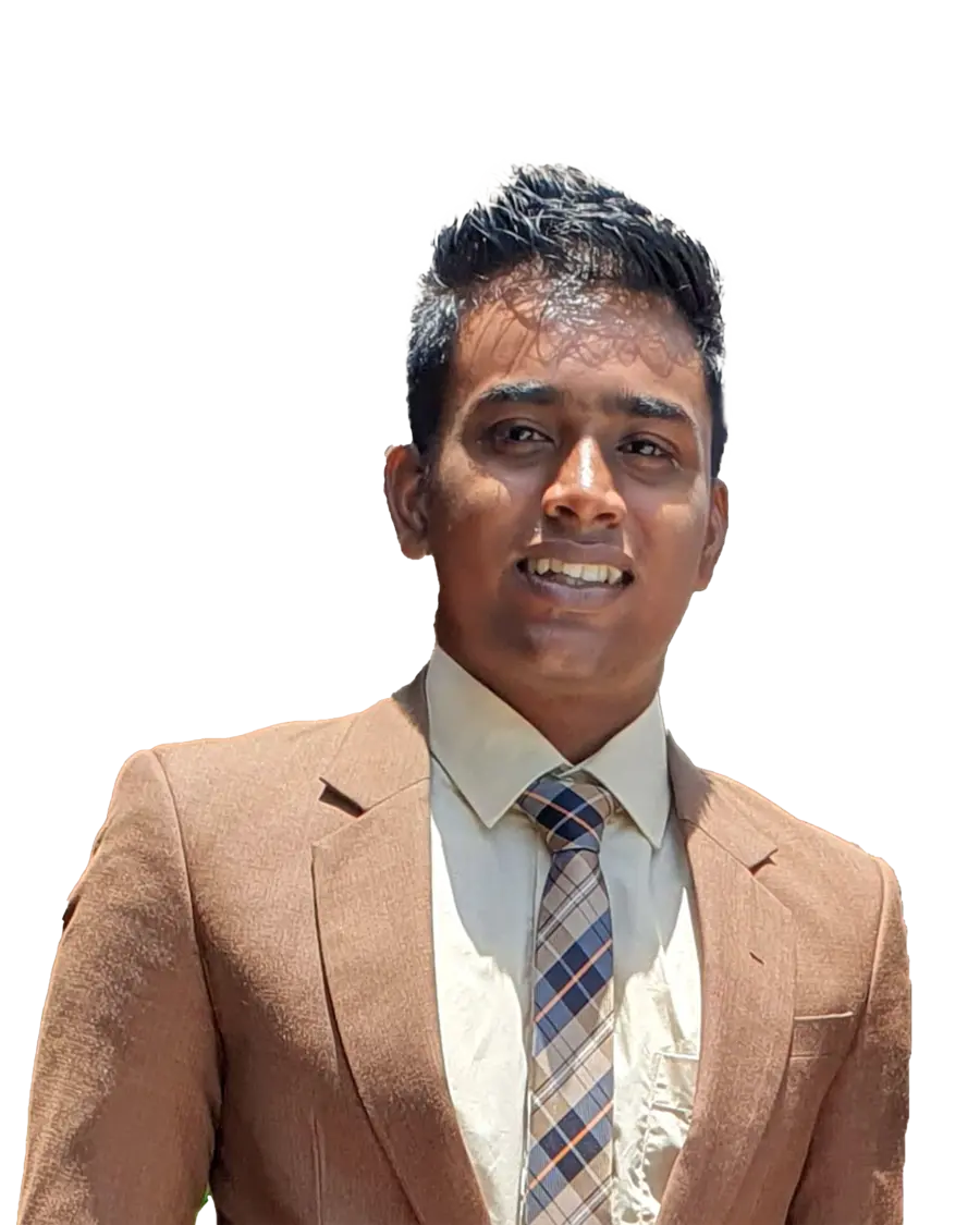 Farhan Hameeth in a brown blazer, smiling